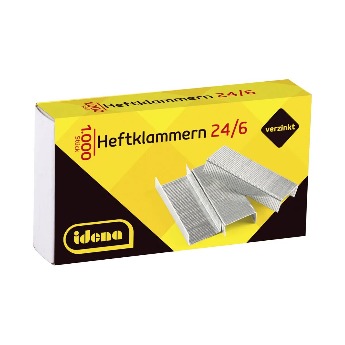 Idena Heftklammern, 24/6, 2 x 1.000 Stück, verzinkt