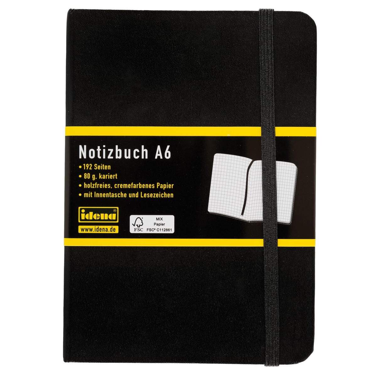 Idena Notizbuch, A6, schwarz