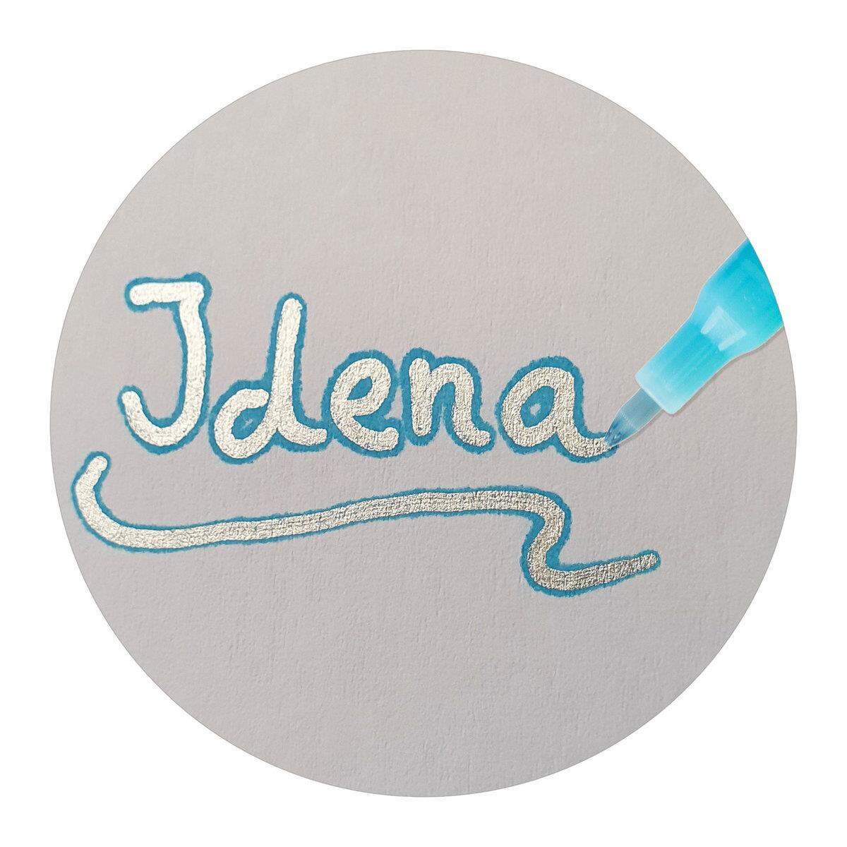 Idena 10455 Outlinemarker, 6 Farben im Set, mit Doppellinien-Effekt