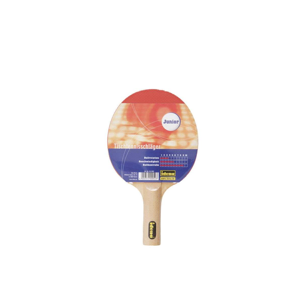 Idena Tischtennisschläger Champ, ca. 140 g, Gummibelag 1,6 mm