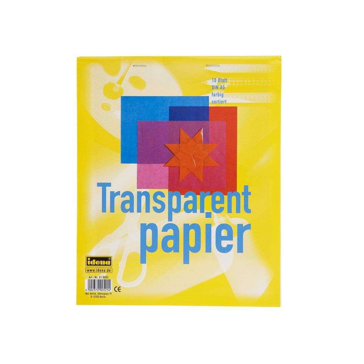 Idena Transparentpapier A5, 10 Blatt