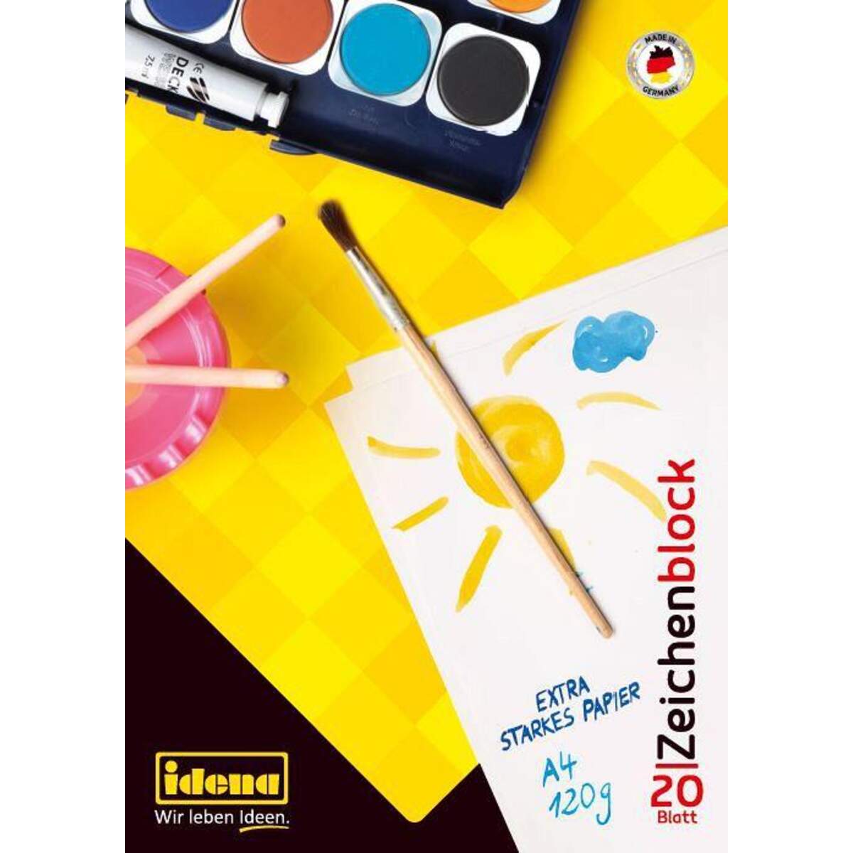 Idena Zeichenblock DIN A4, 20 Blatt, 120 g