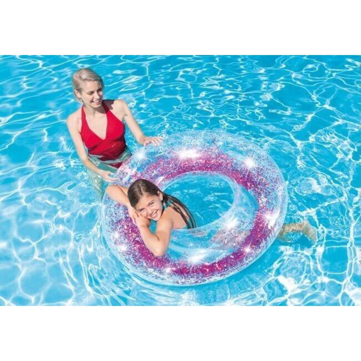 Intex Schwimmreifen Ø 119cm Transparent mit Glitter, sortiert