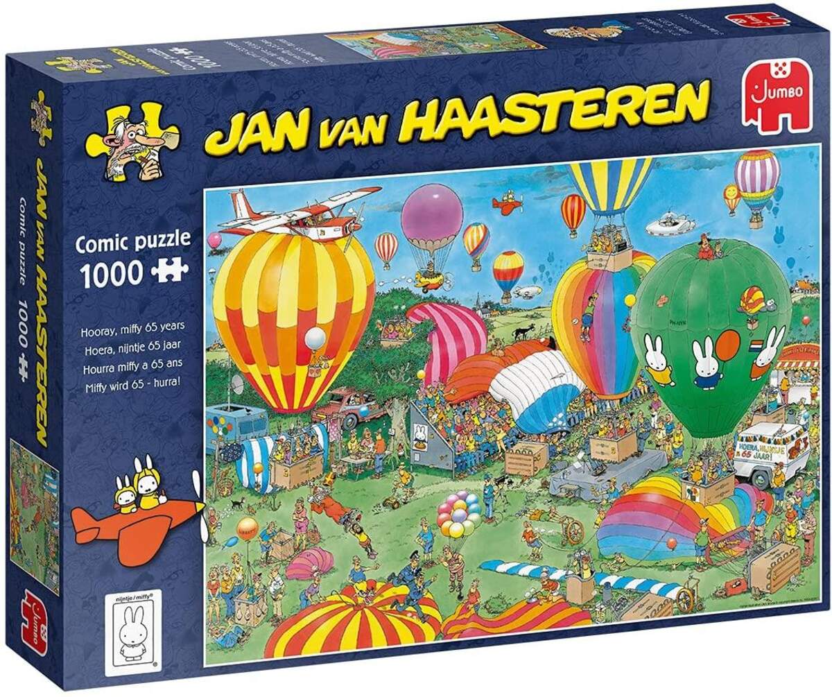 Jumbo Spiele Puzzle - Jan van Haasteren: Hurra, Miffy 65 Jahre Jubiläum, 1000 Teile