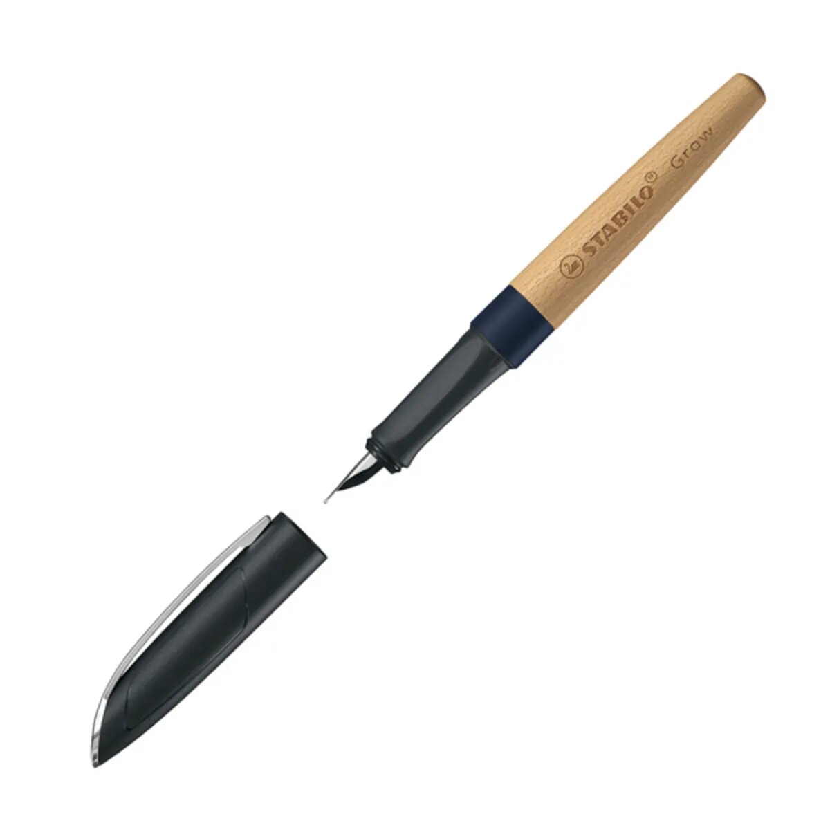 Klimaneutraler Füller - STABILO Grow in blaubeerblau/Buche - Einzelstift - inklusive Patrone