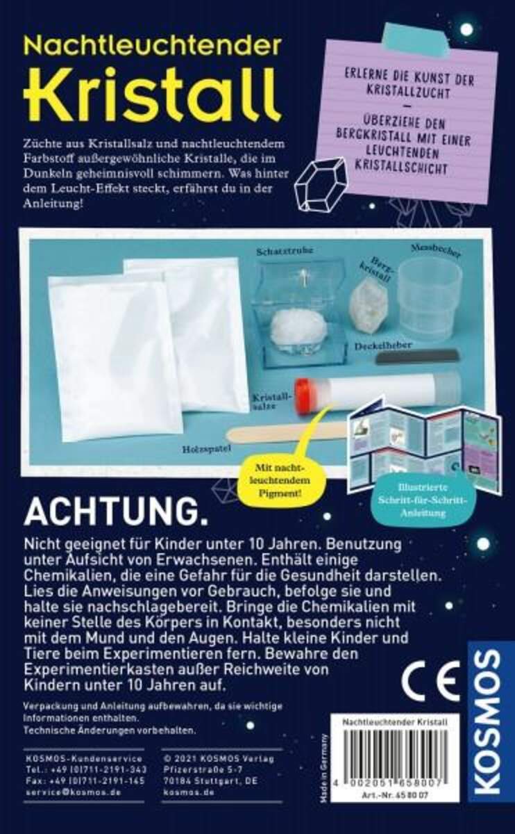 KOSMOS 65800 Nachtleuchtender Kristall Entdecke sein magisches Leuchten
