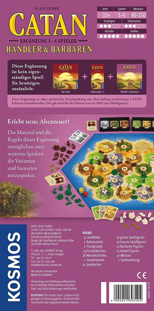 KOSMOS CATAN Händler und Barbaren Ergänzungsspiel für 5-6 Spieler