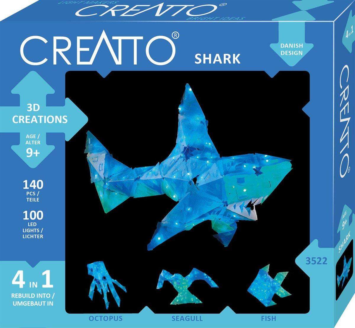 KOSMOS Creatto 3D Leuchtfiguren entwerfen - Hai,Tintenfisch, Möwe oder Fisch