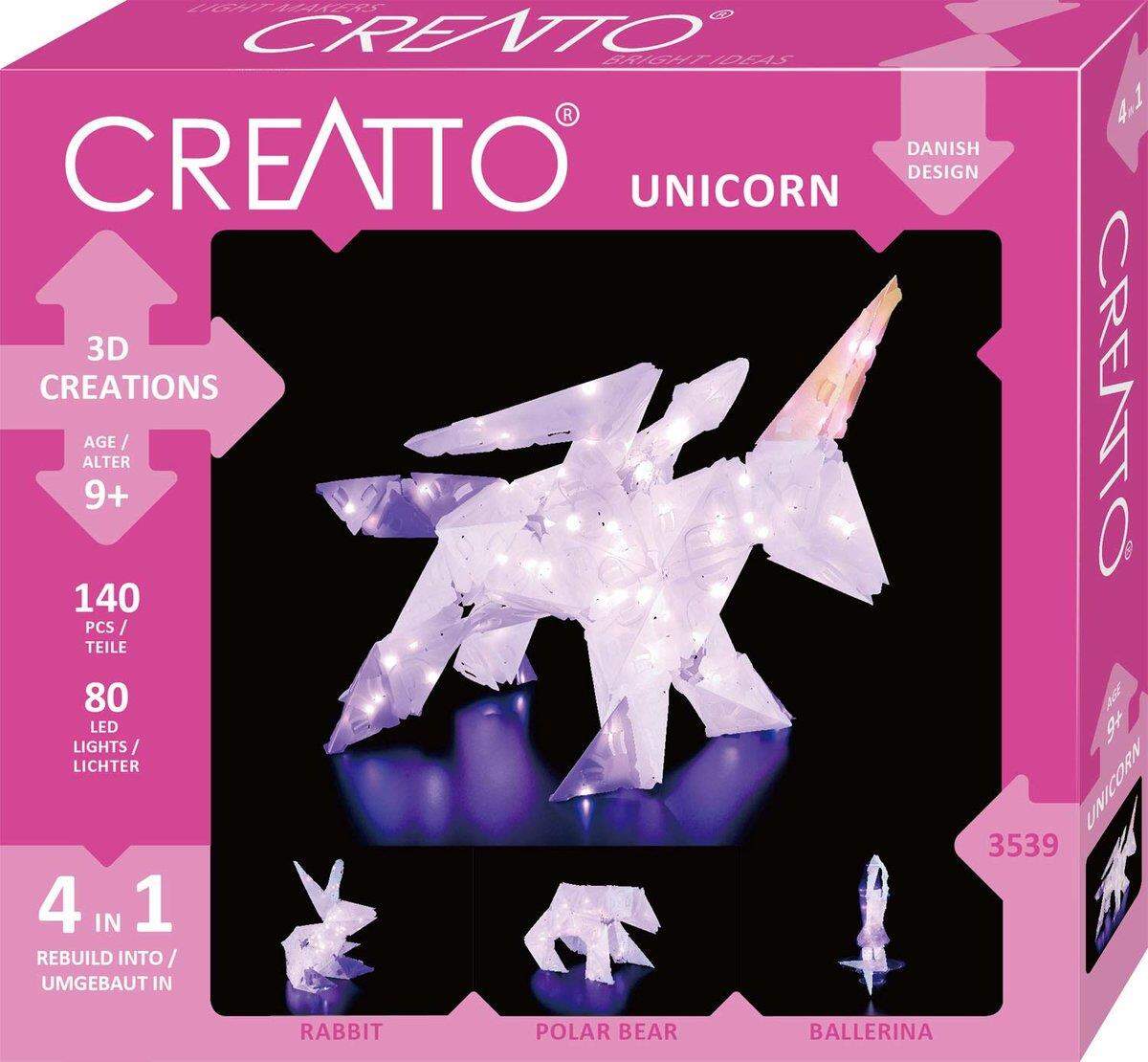 KOSMOS Creatto 3D-Leuchtfiguren entwerfen - Einhorn, Hase, Polarbär oder Ballerina