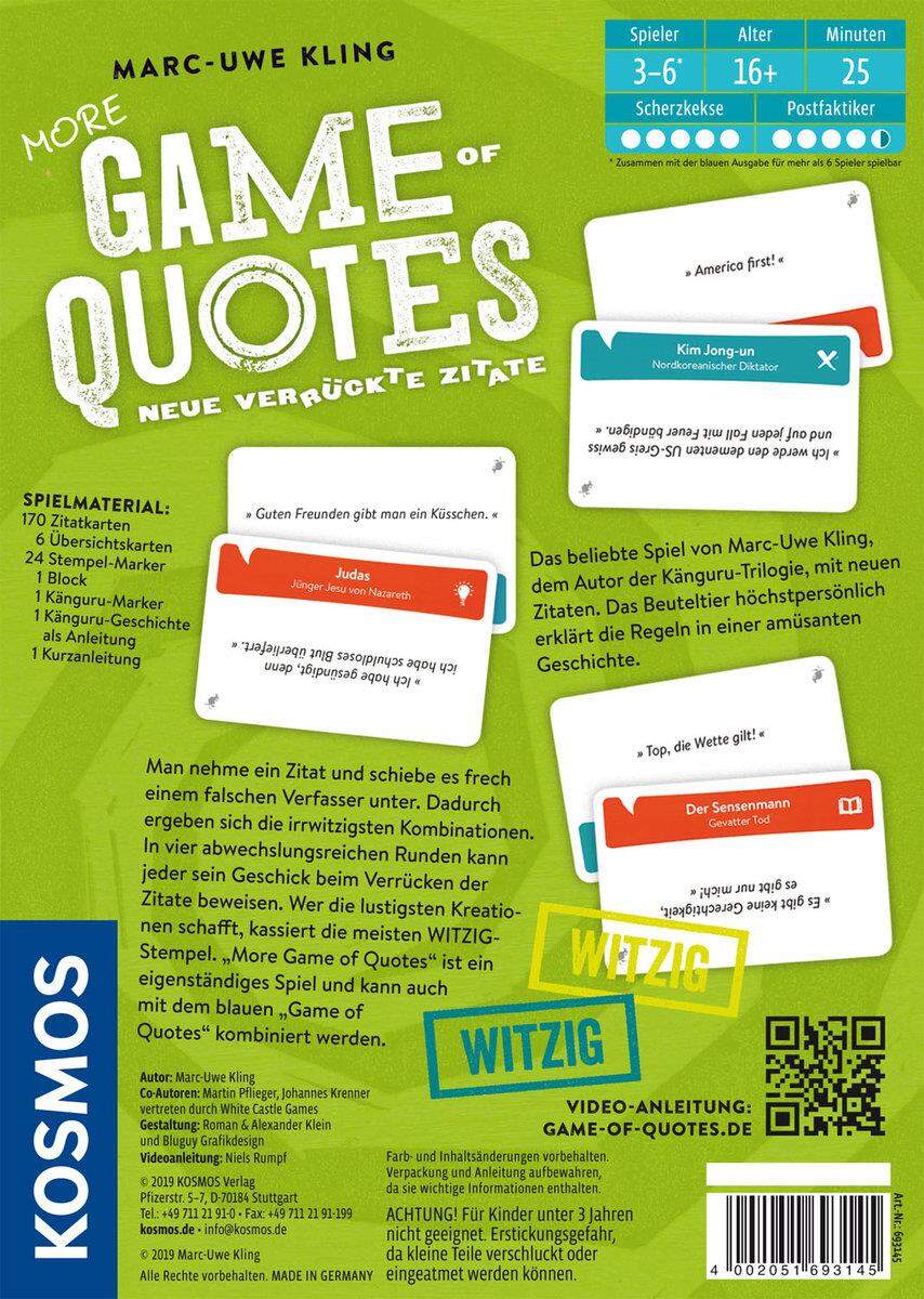 KOSMOS Game of Quotes Neue verrückte Zitate