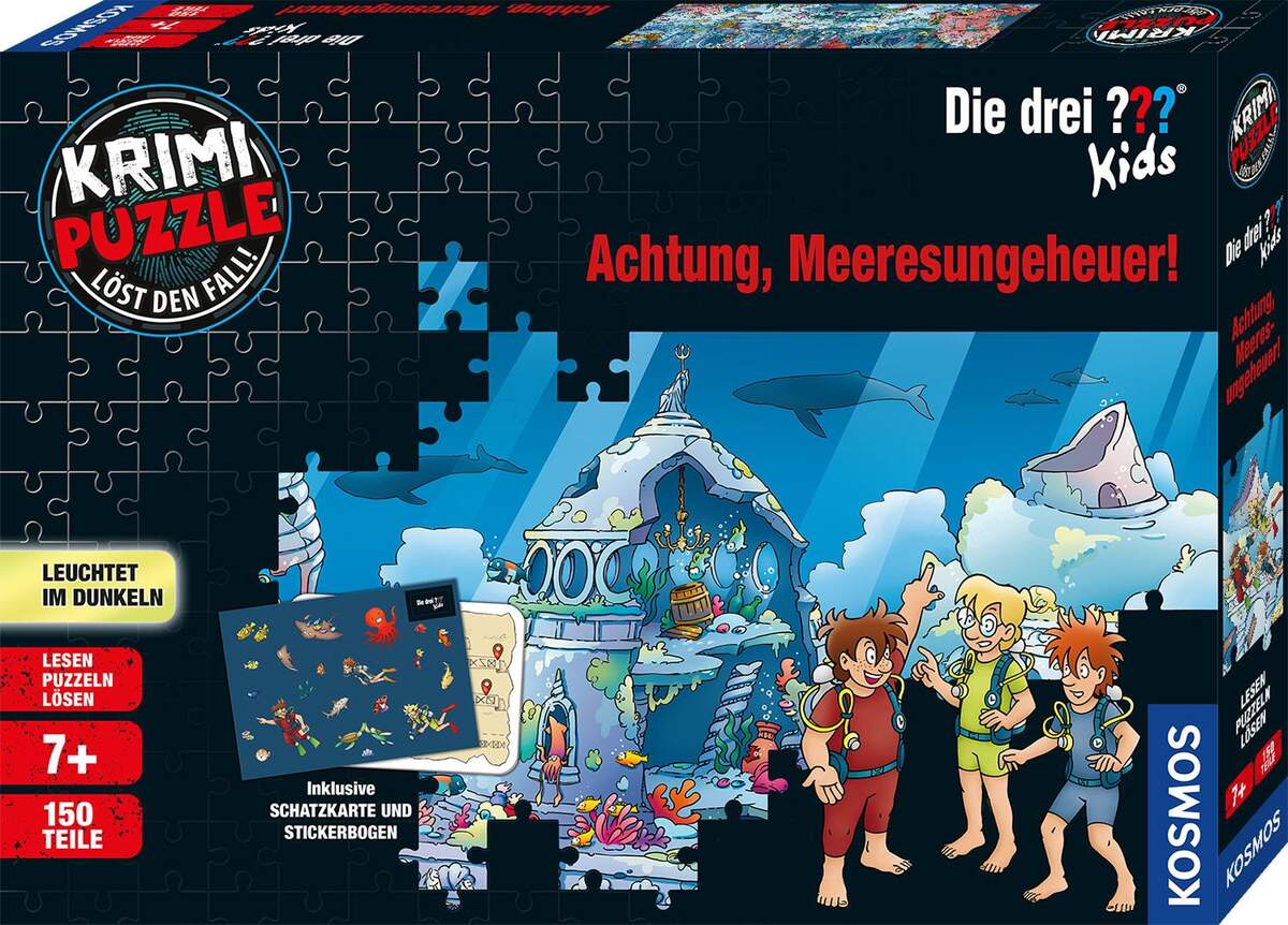 KOSMOS Krimipuzzle Die drei ??? Kids - Achtung, Meeresungeheuer!
