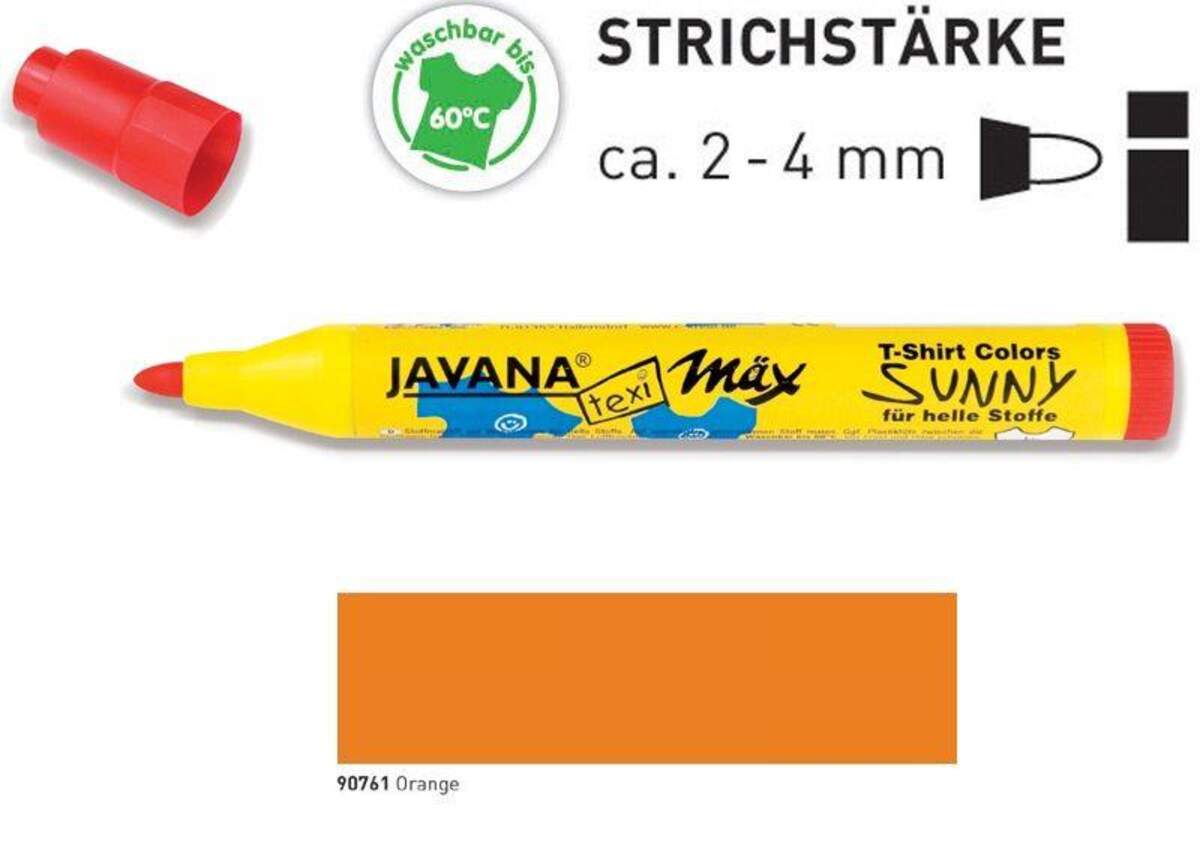 KREUL Javana texi mäx Sunny medium für helle Stoffe Orange