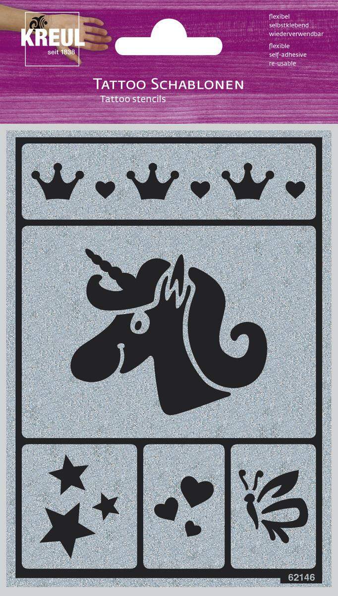 KREUL Tattoo Schablone Fairytale Dream, ca. 14,8 x 10,4 cm