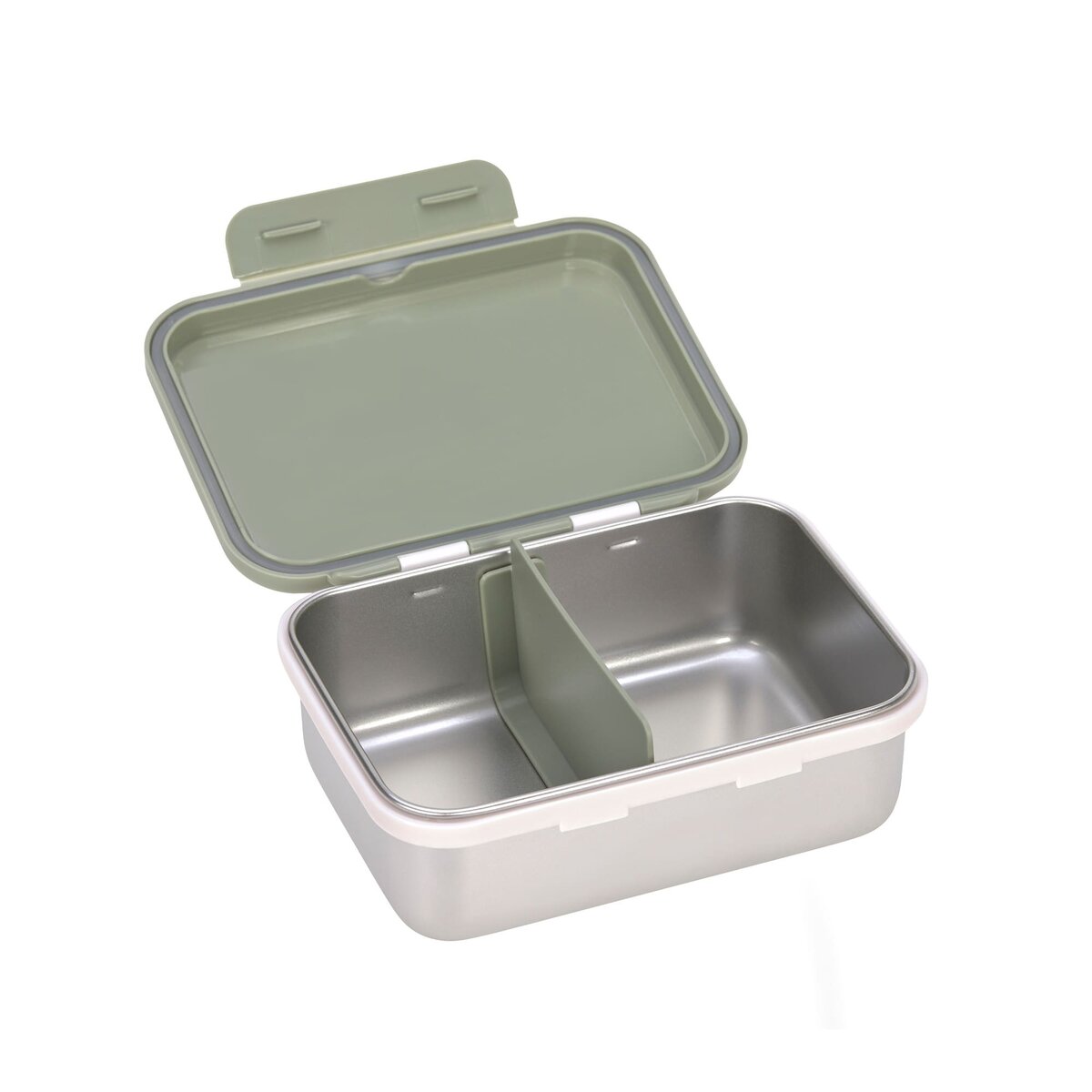 Lässig Brotdose Kinder - Edelstahl Lunchbox, Happy Prints Oliv