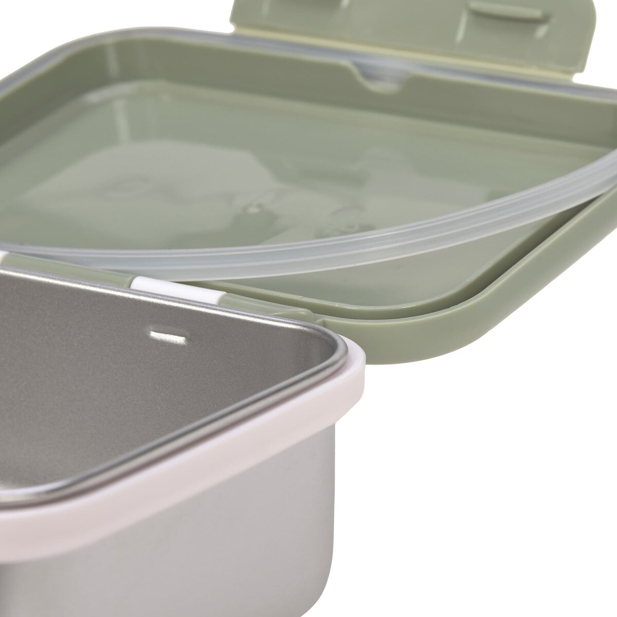 Lässig Brotdose Kinder - Edelstahl Lunchbox, Happy Prints Oliv