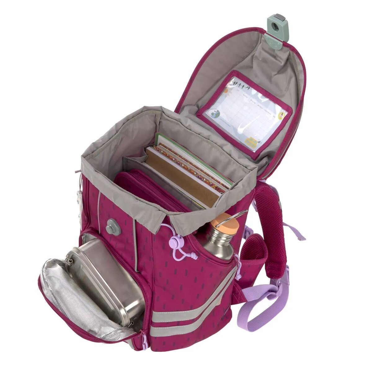 Lässig Schulranzen Set Flexy Unique Speckles Berry, 7-teilig