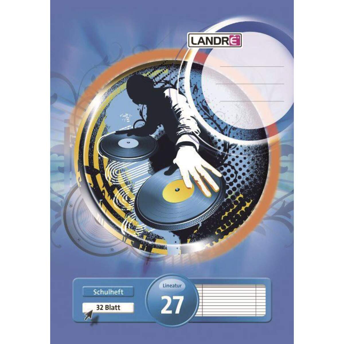 Landré Schulheft A4, liniert, Liniatur 27, 32 Blatt sortiert