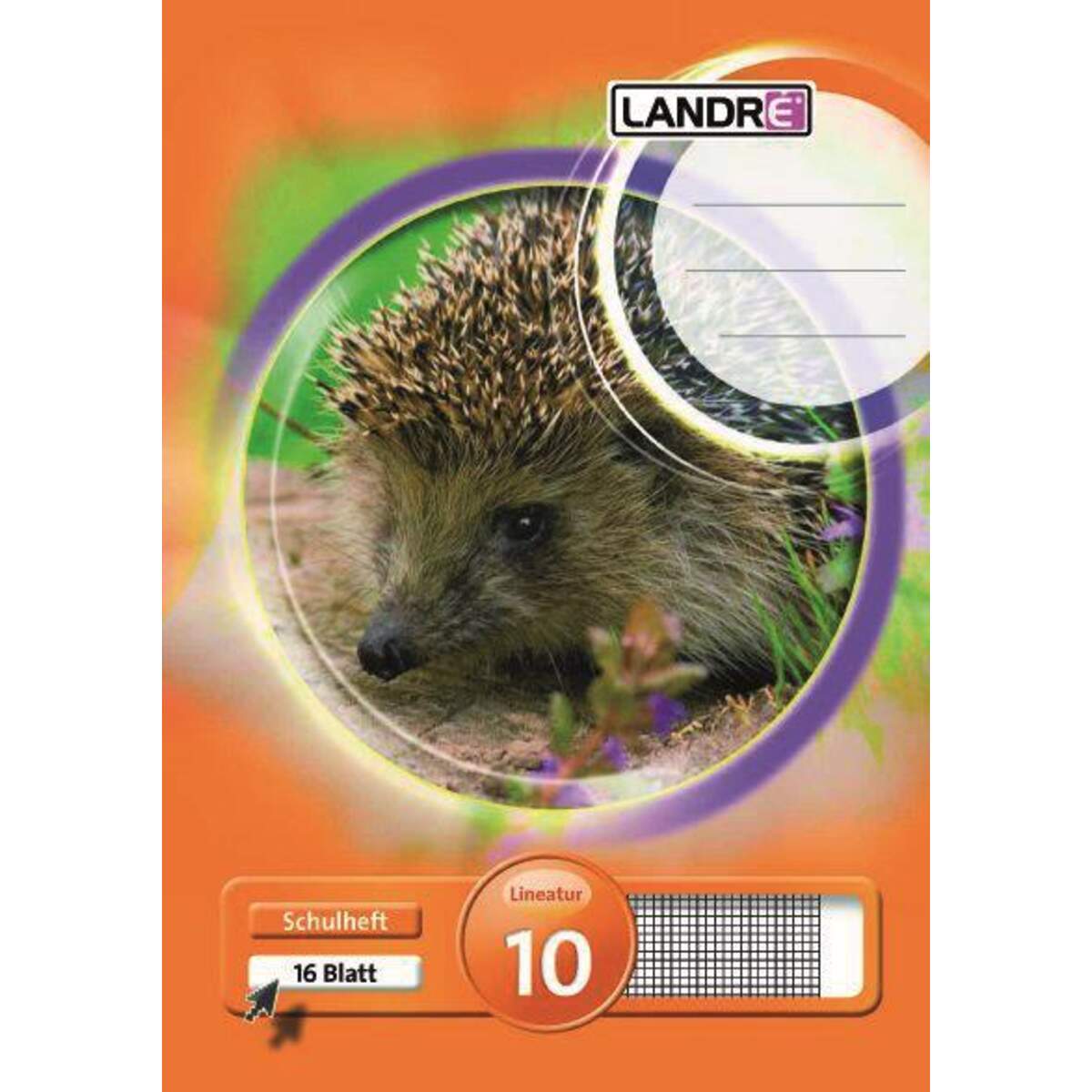 Landré Schulheft A5, kariert, Liniatur 10, 16 Blatt, sortiert