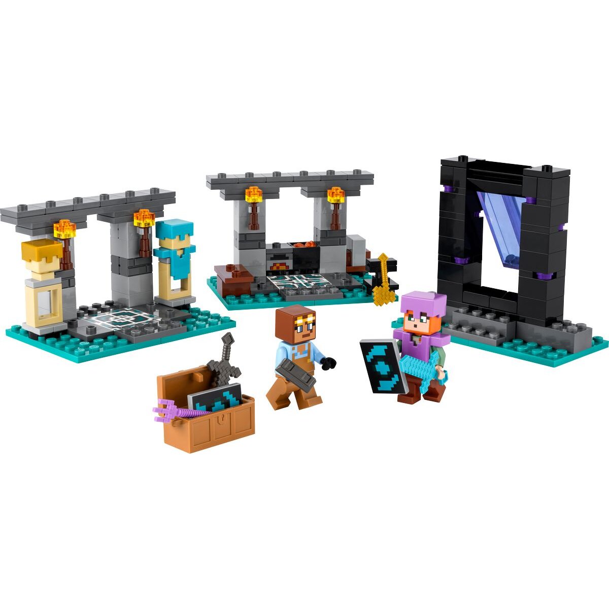 LEGO® Minecraft™ 21251 Die Waffenkammer, Set mit Spielzeug-Waffen und Figur