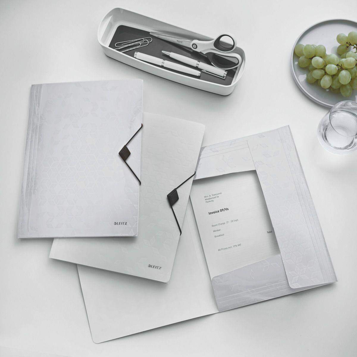 Leitz Eckspannermappe A4 PP WOW, perlweiß