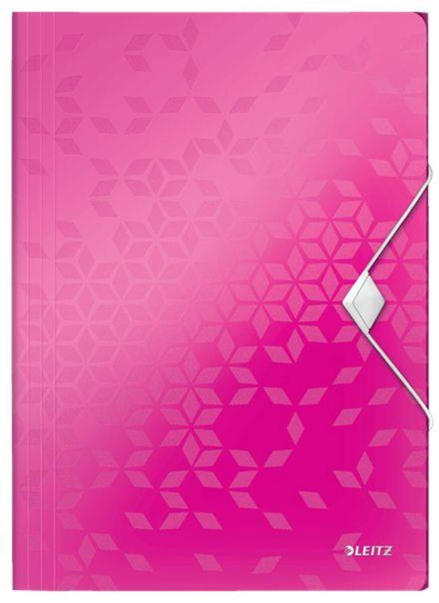 Leitz Eckspannermappe A4 PP WOW, pink-metallic