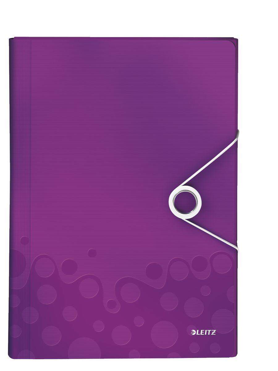 Leitz Projektmappe WOW, A4, 6 Fächer, violett-metallic