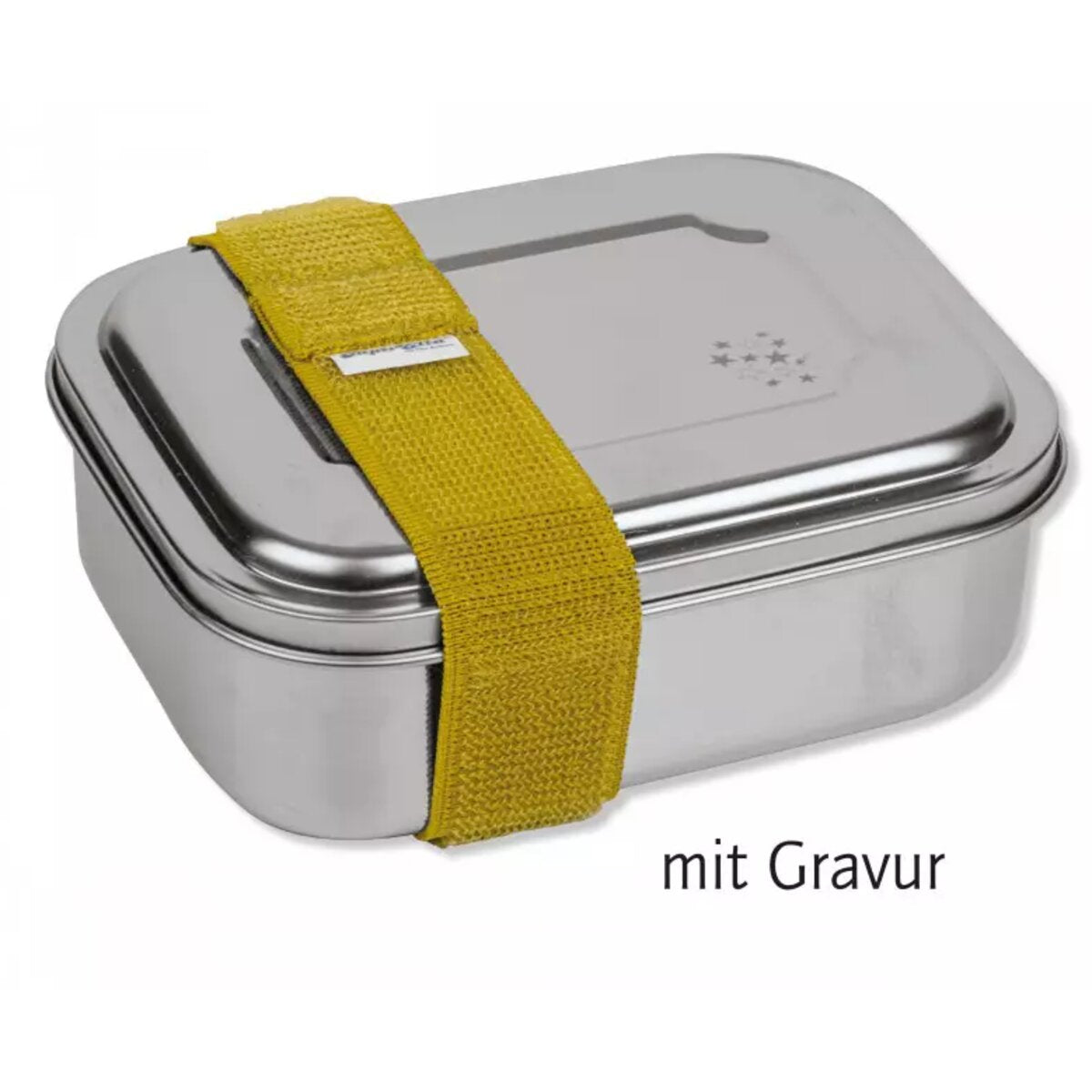 Lutz Mauder TapirElla Edelstahl-Lunchbox Sternchen, Verschlussband Grün