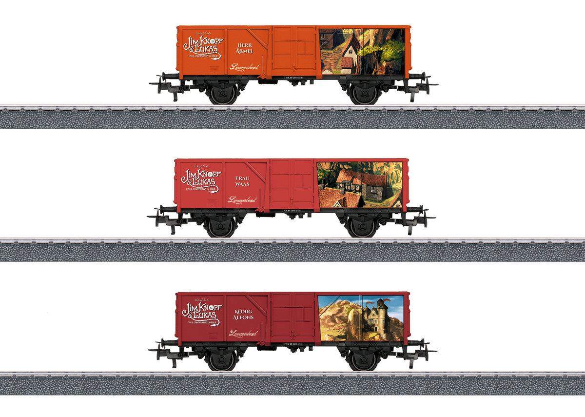 Märklin Start up Offenes Güterwagen-Set „König Alfons, Frau Waas und Herr Ärmel“