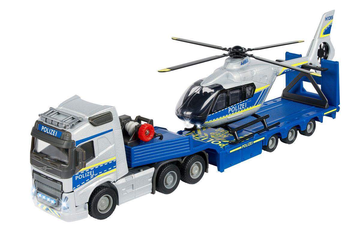 Majorette Volvo Truck + Airbus Police Helicopter