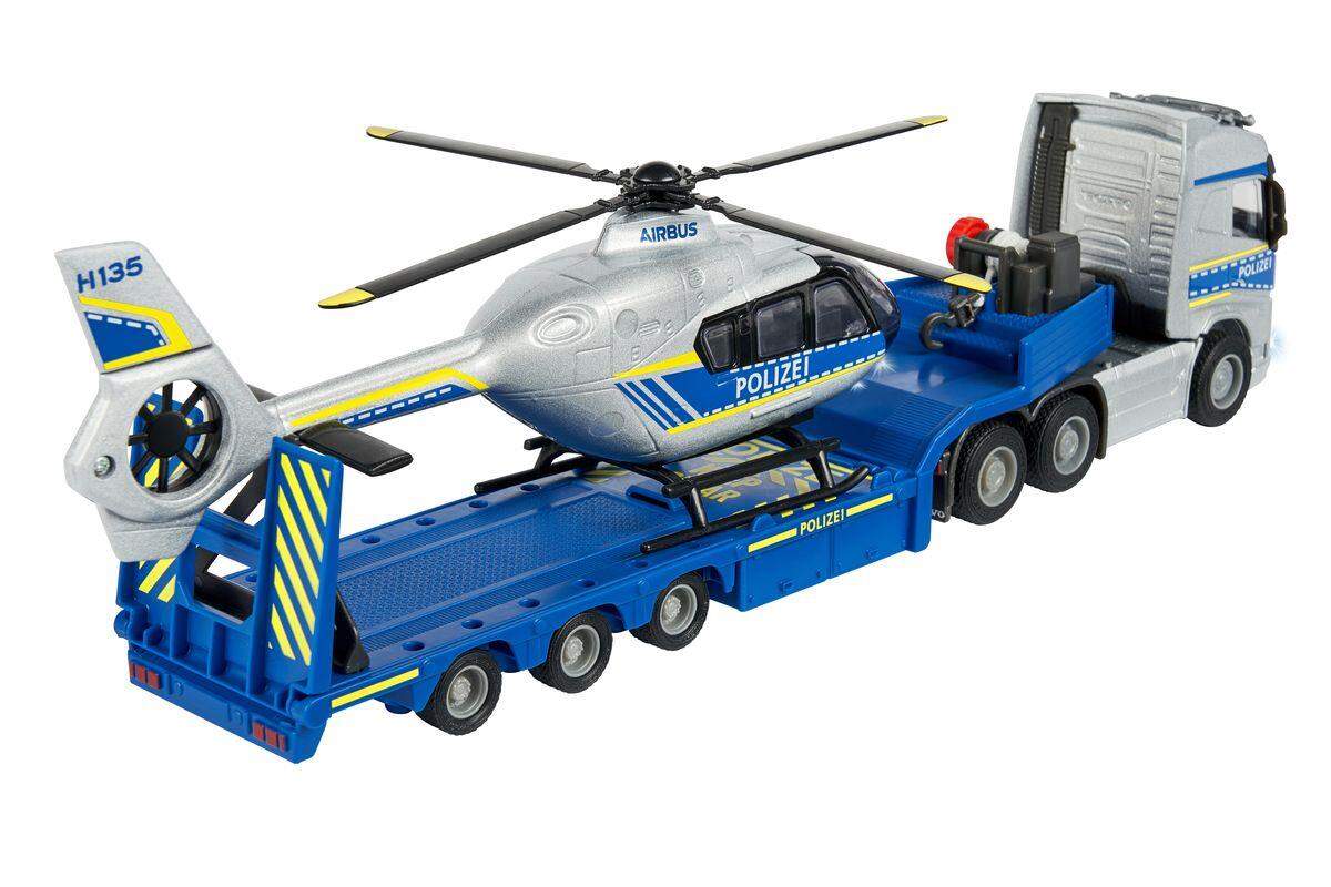 Majorette Volvo Truck + Airbus Police Helicopter