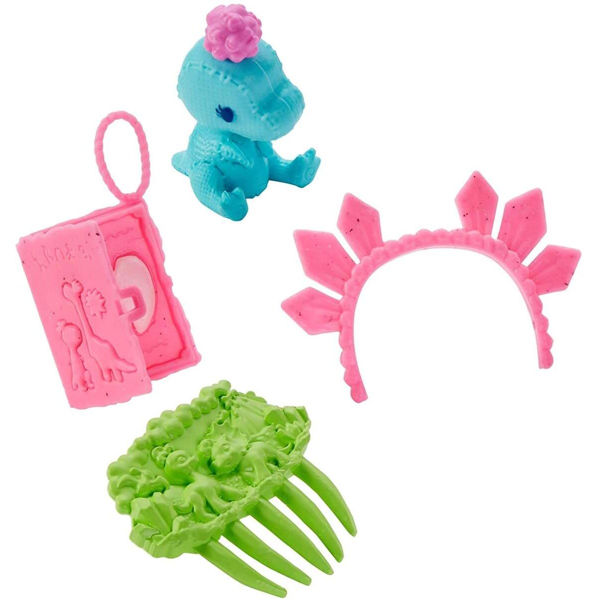 Mattel Cave Club Rockelle Puppe (25 cm), prähistorische Modepuppe mit Haus-Dinosaurier