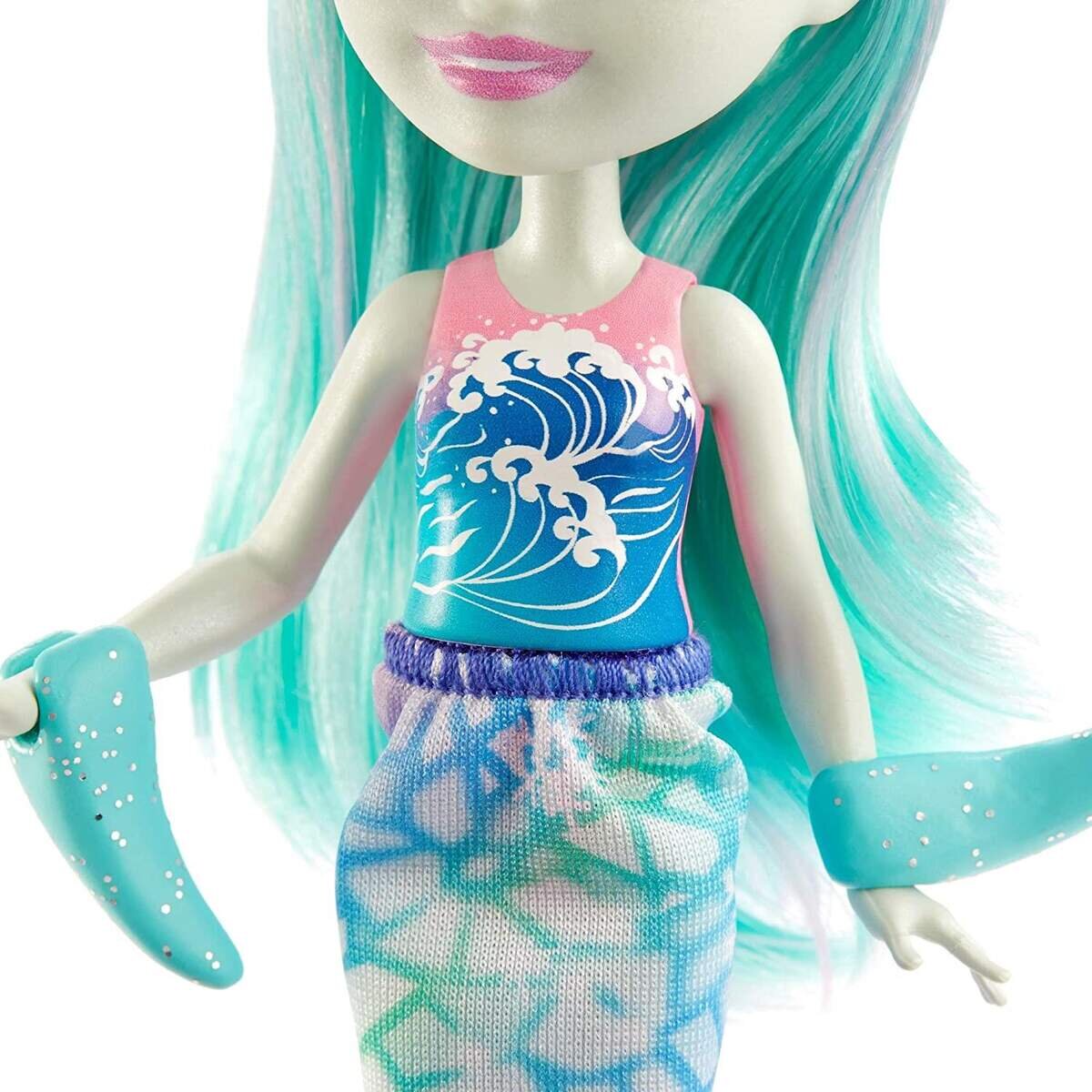 Mattel Enchantimals Naddie Narwhal Puppe (ca. 15 cm) und Tierfreundin Sword