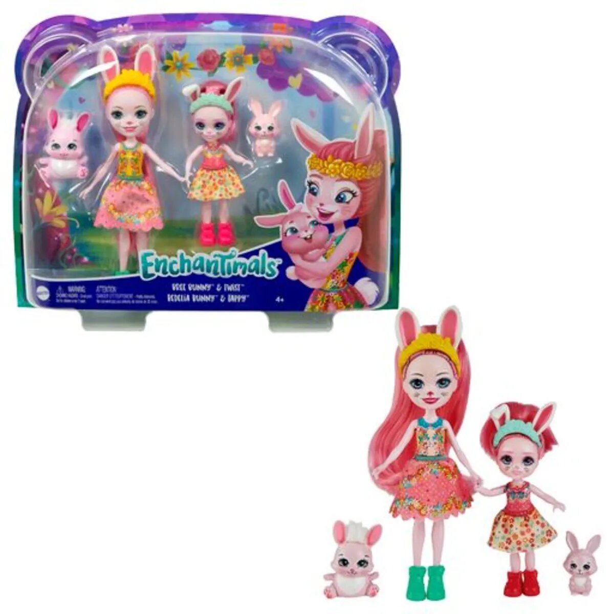 Mattel Enchantimals Schwester Puppen mit Zubehör, 1 Packung, 5-fach sortiert