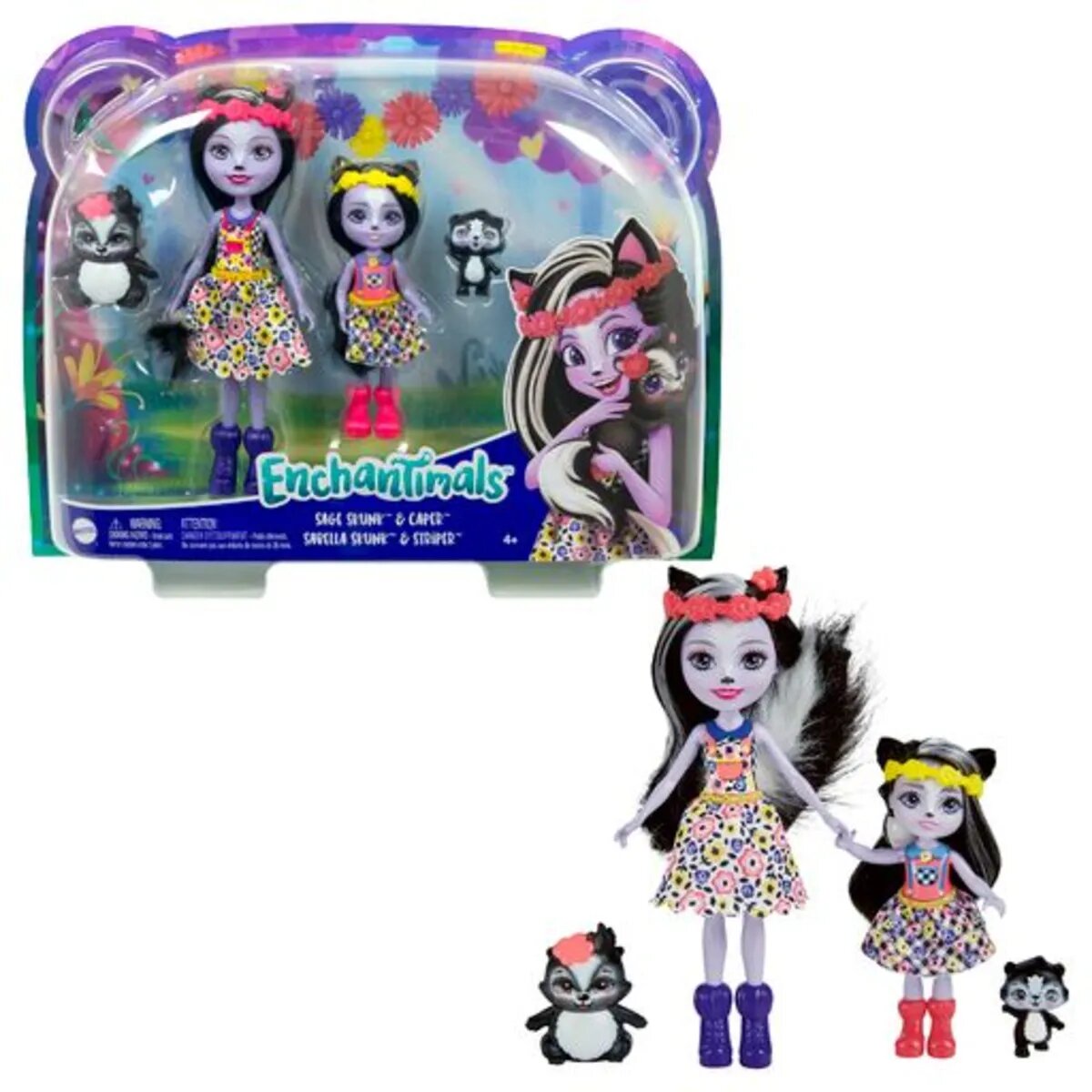 Mattel Enchantimals Schwester Puppen mit Zubehör, 1 Packung, 5-fach sortiert