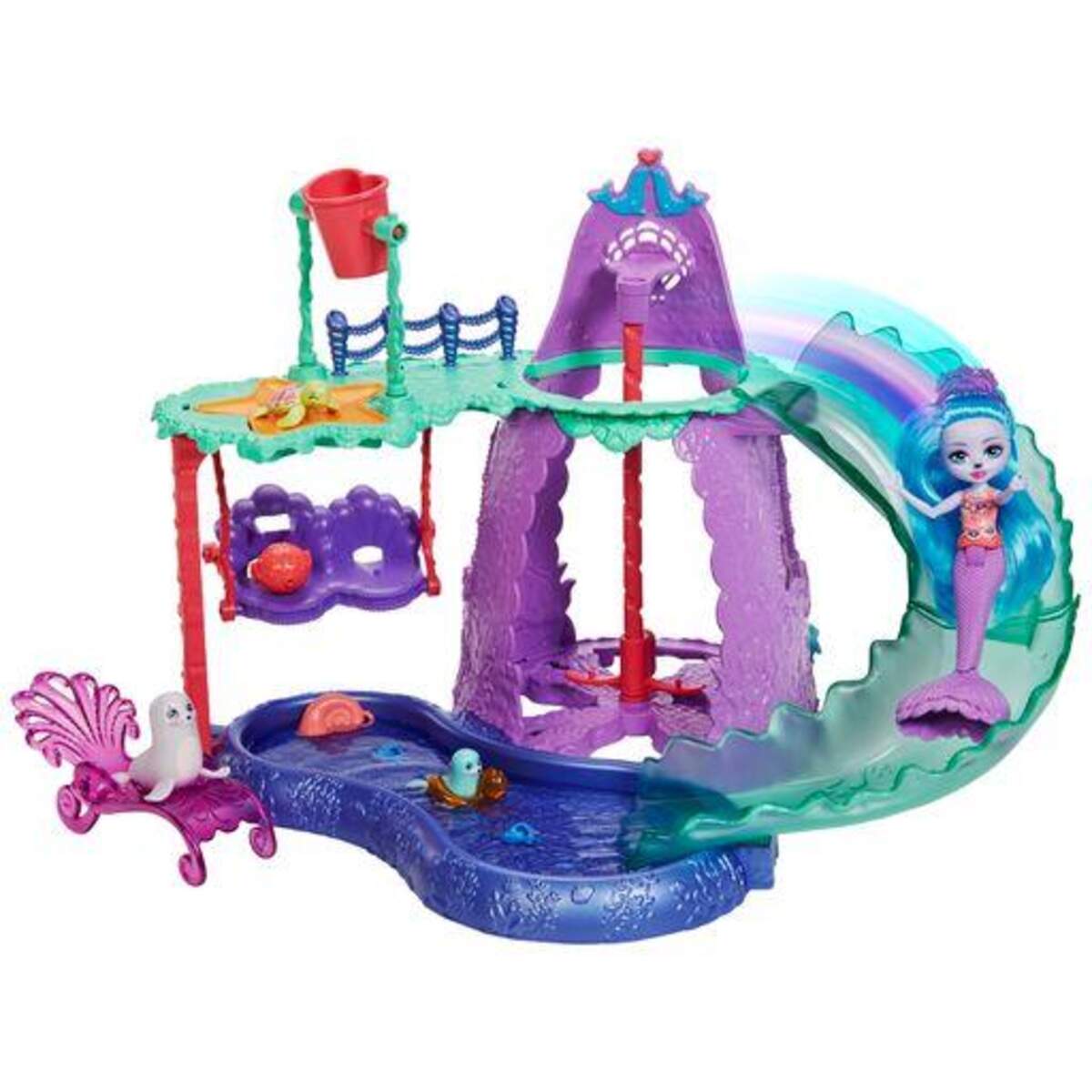 Mattel Enchantimals Unterwasserpark Spielset inkl. Shayda Sea Lion Puppe & Zubehör