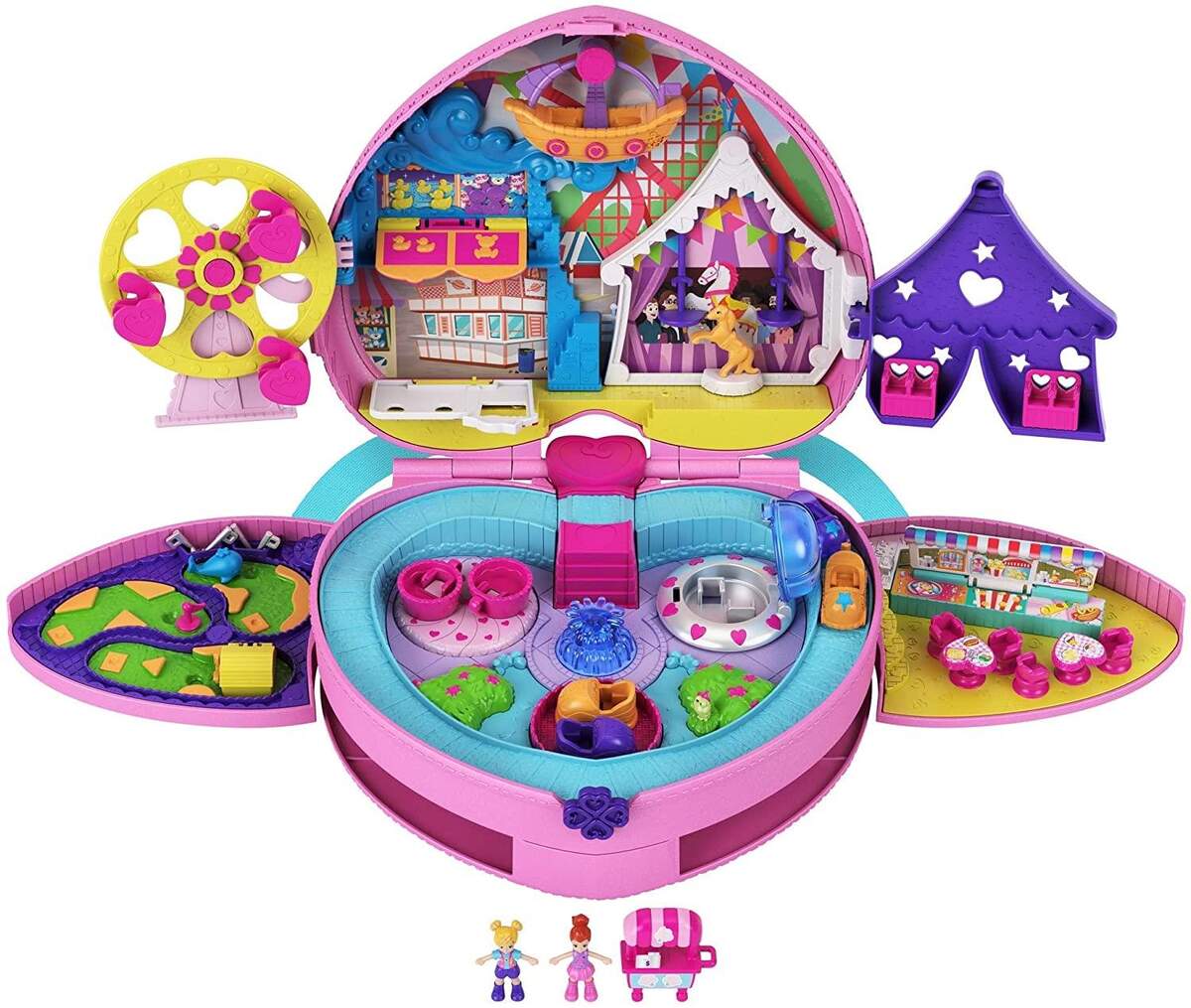 Mattel Polly Pocket Freizeitpark Rucksack mit 2 Puppen