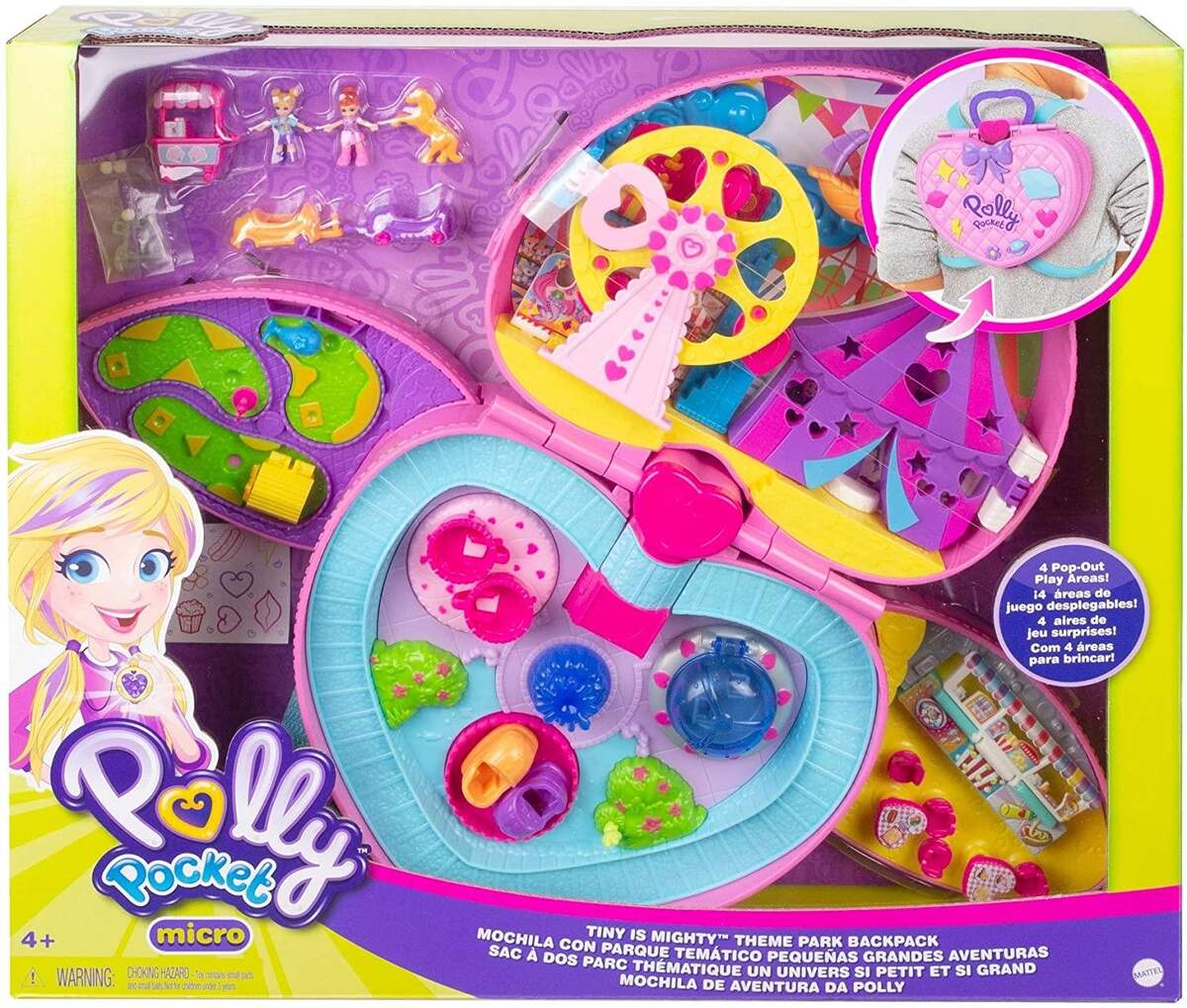 Mattel Polly Pocket Freizeitpark Rucksack mit 2 Puppen