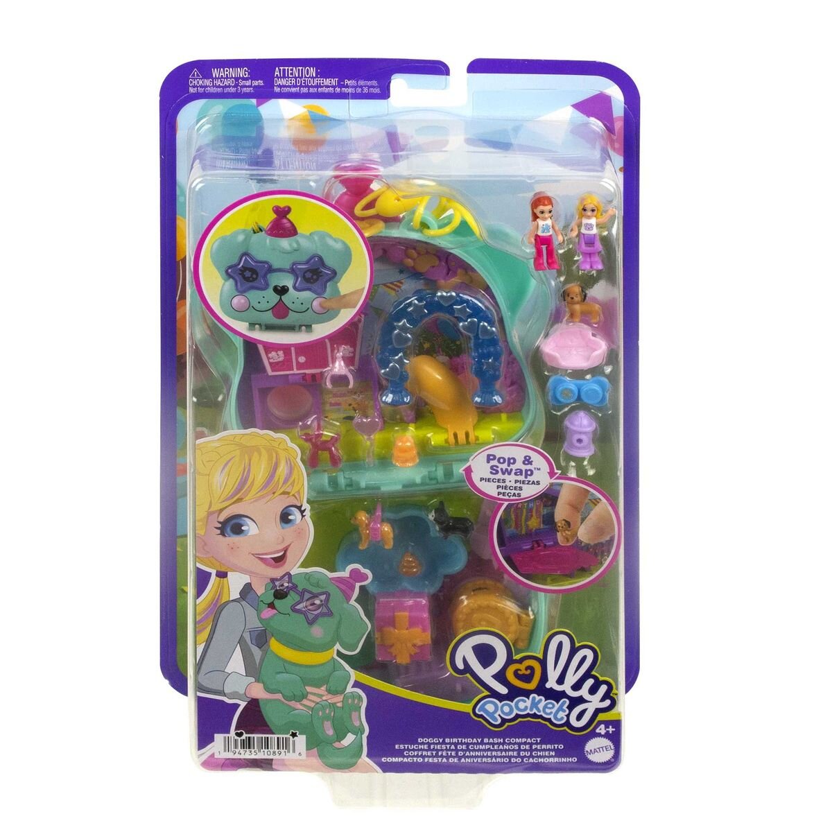Mattel Polly Pocket Hunde-Party Schatulle