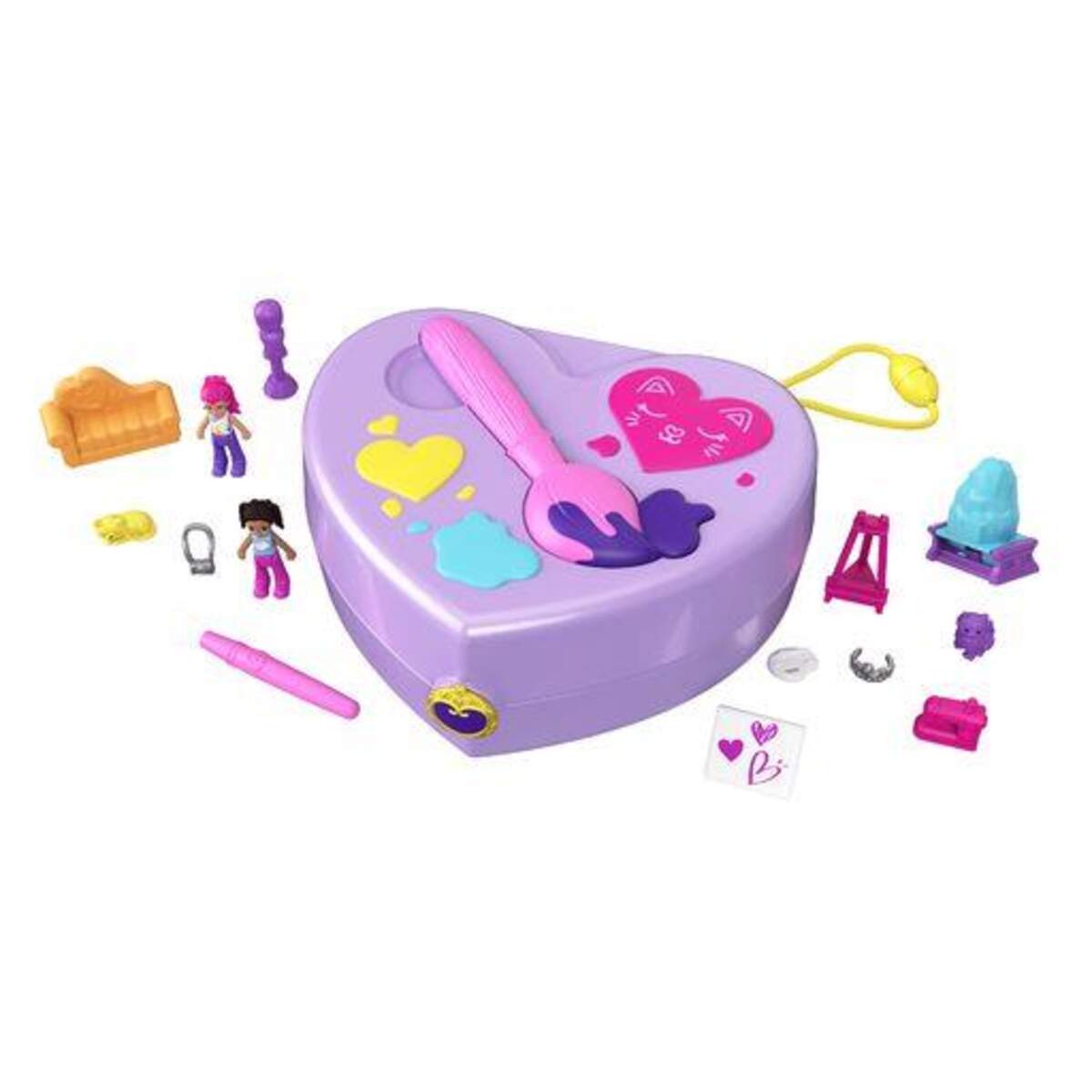 Mattel Polly Pocket mit Shani als Hauptfigur Kunstatelier Schatulle