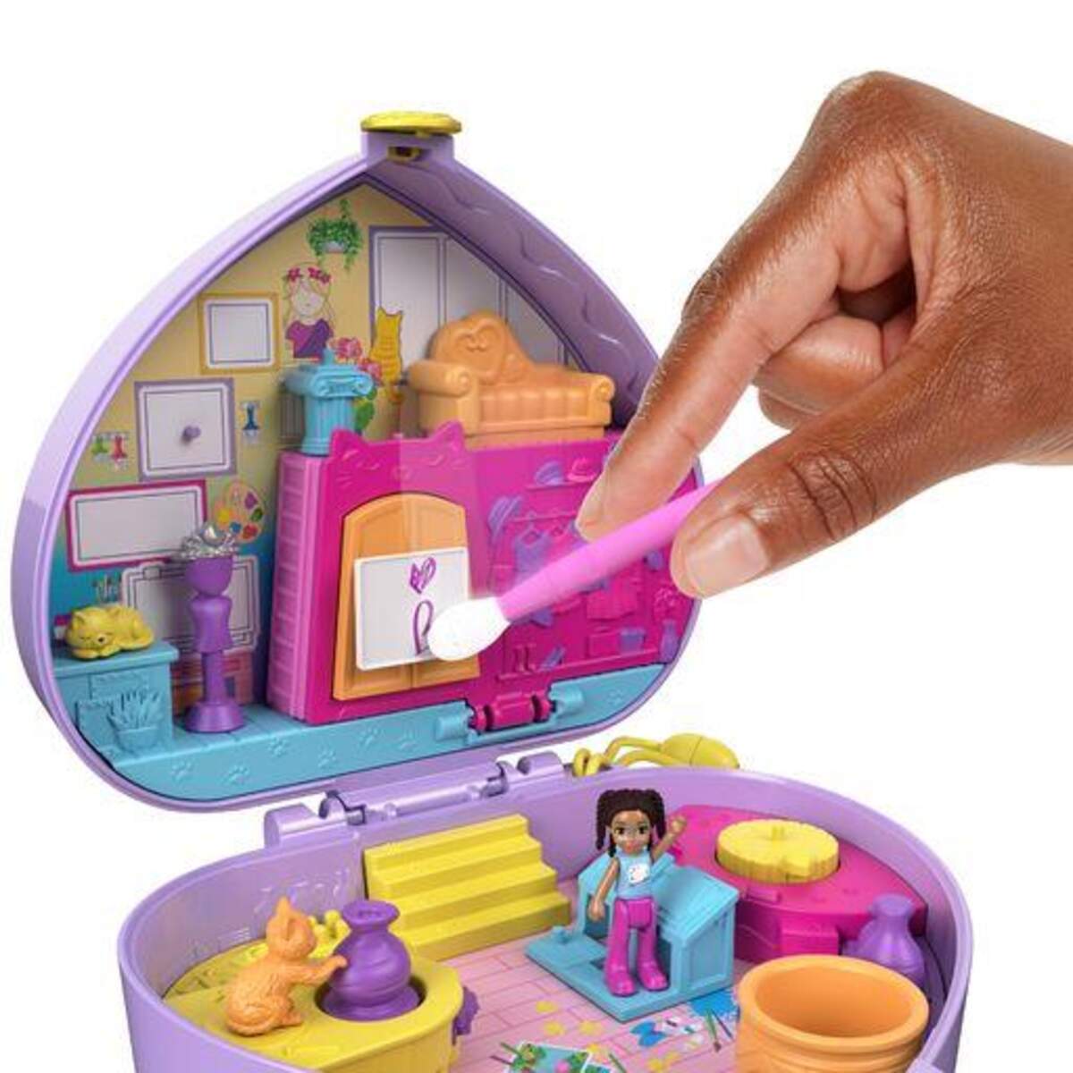 Mattel Polly Pocket mit Shani als Hauptfigur Kunstatelier Schatulle