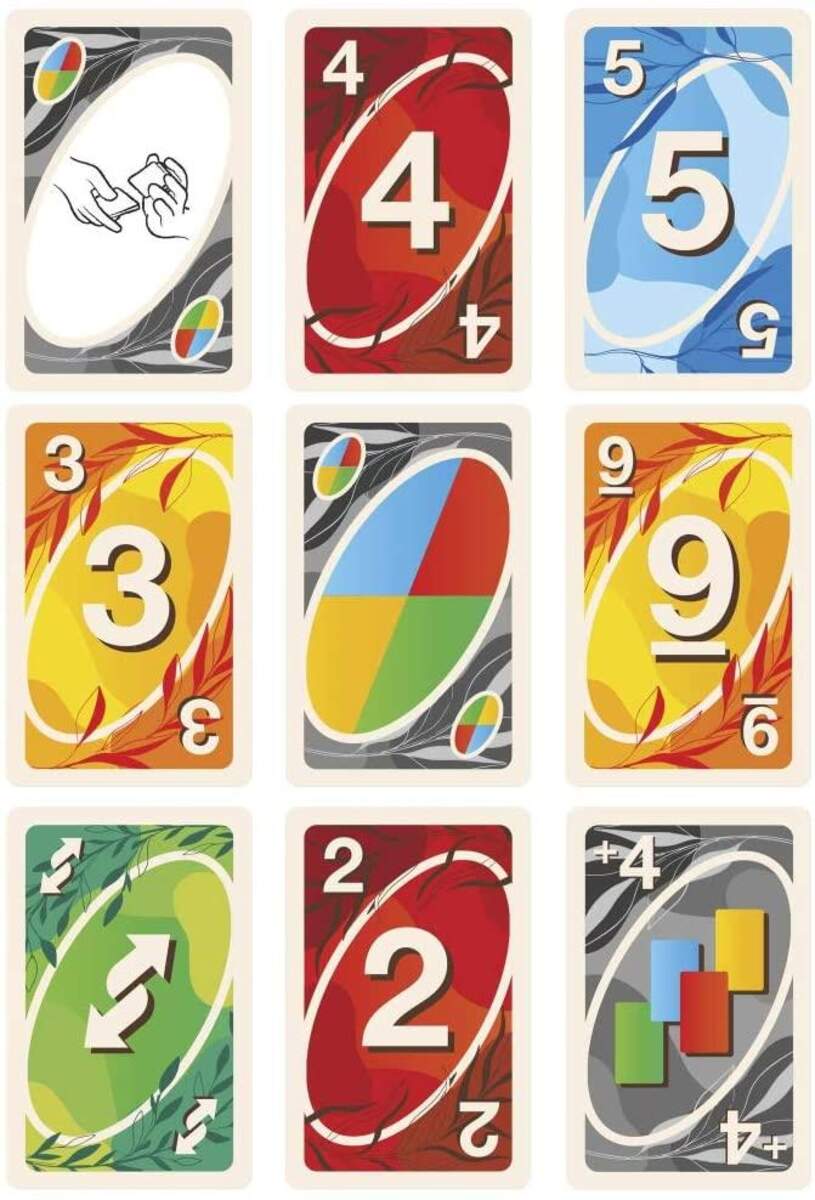 Mattel UNO 100% Papier Kartenspiel, plastikfrei und recycelbar, Familienspiel