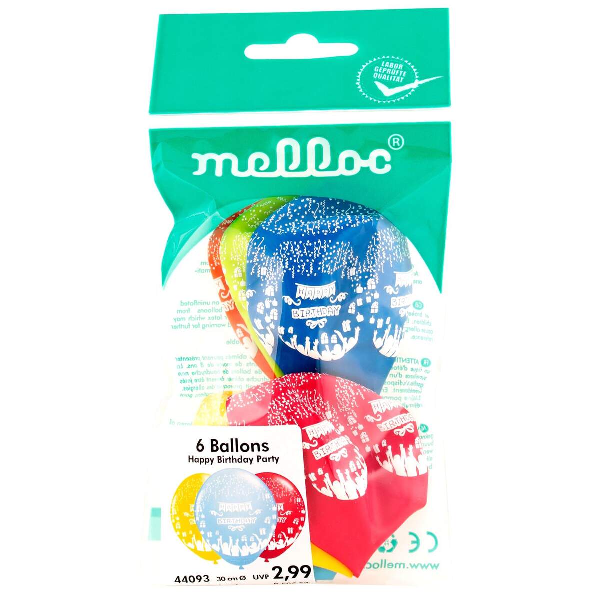 Melloc 6 Ballons Happy Birthday-Party