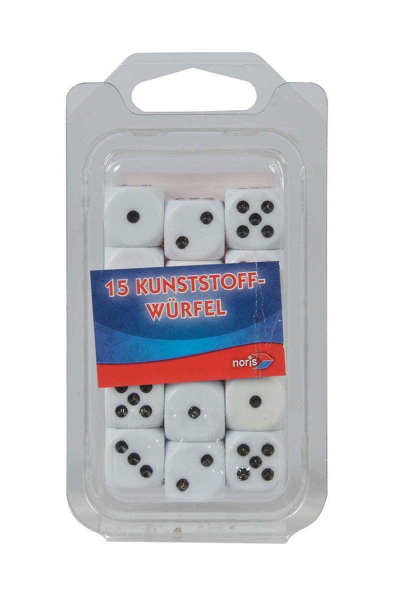 Noris Spiele 15 Kunststoff-Augenwürfel weiß