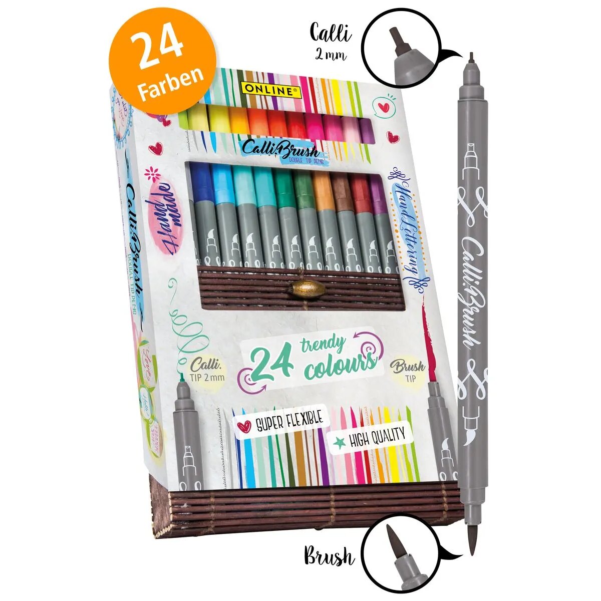 ONLINE Calli.Brush - Brush Pen Set mit 24 Farben