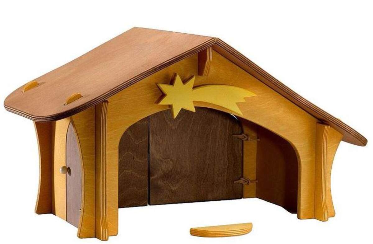 Ostheimer Krippenstall mit Stern + Vogelbrett