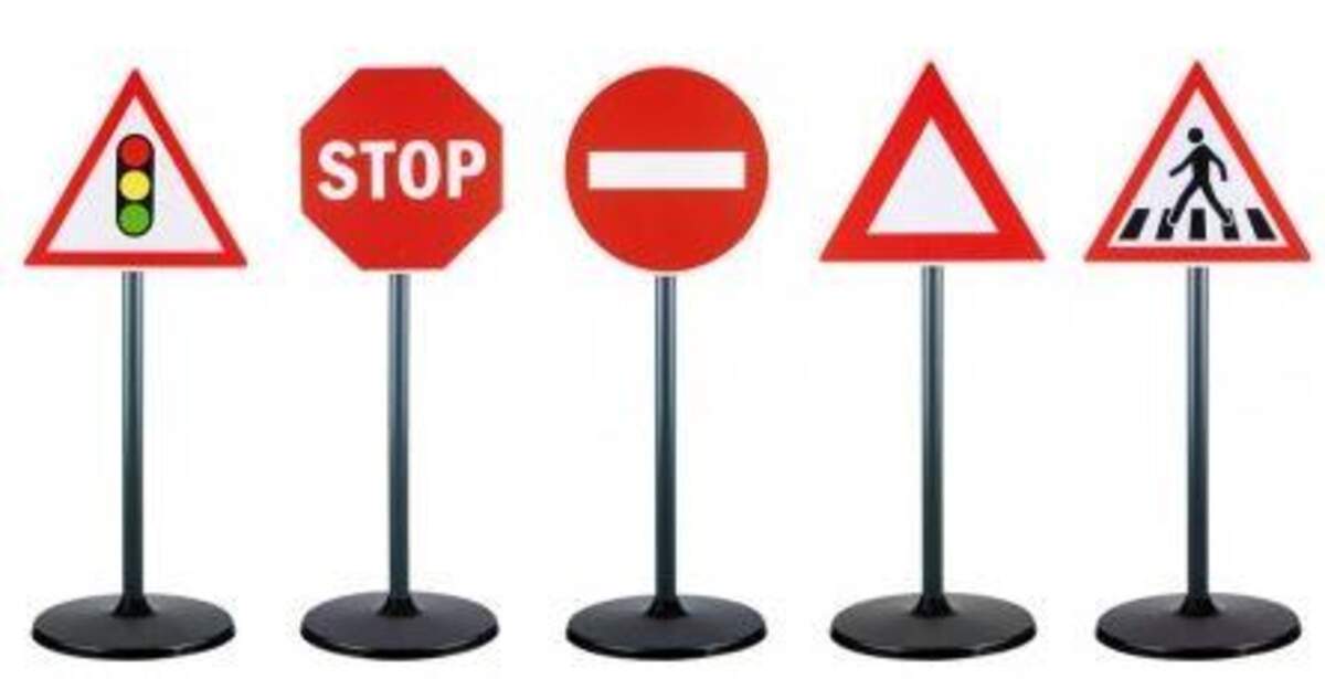 Outdoor Active Verkehrsschilder Höhe 65 cm, 5-teilig