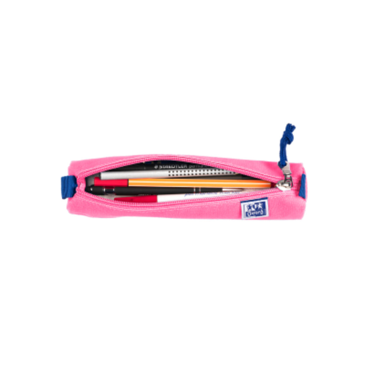 Oxford Federmäppchen rund klein rosa - mit Gummiband