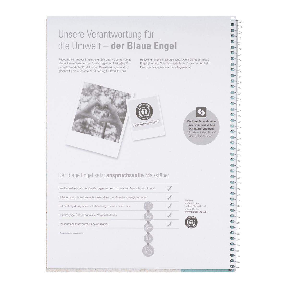 Oxford Recycling Collegeblock A4+ (220 x 295 mm), 80 Blatt, dotted, 90 g/m², 4fach gelocht