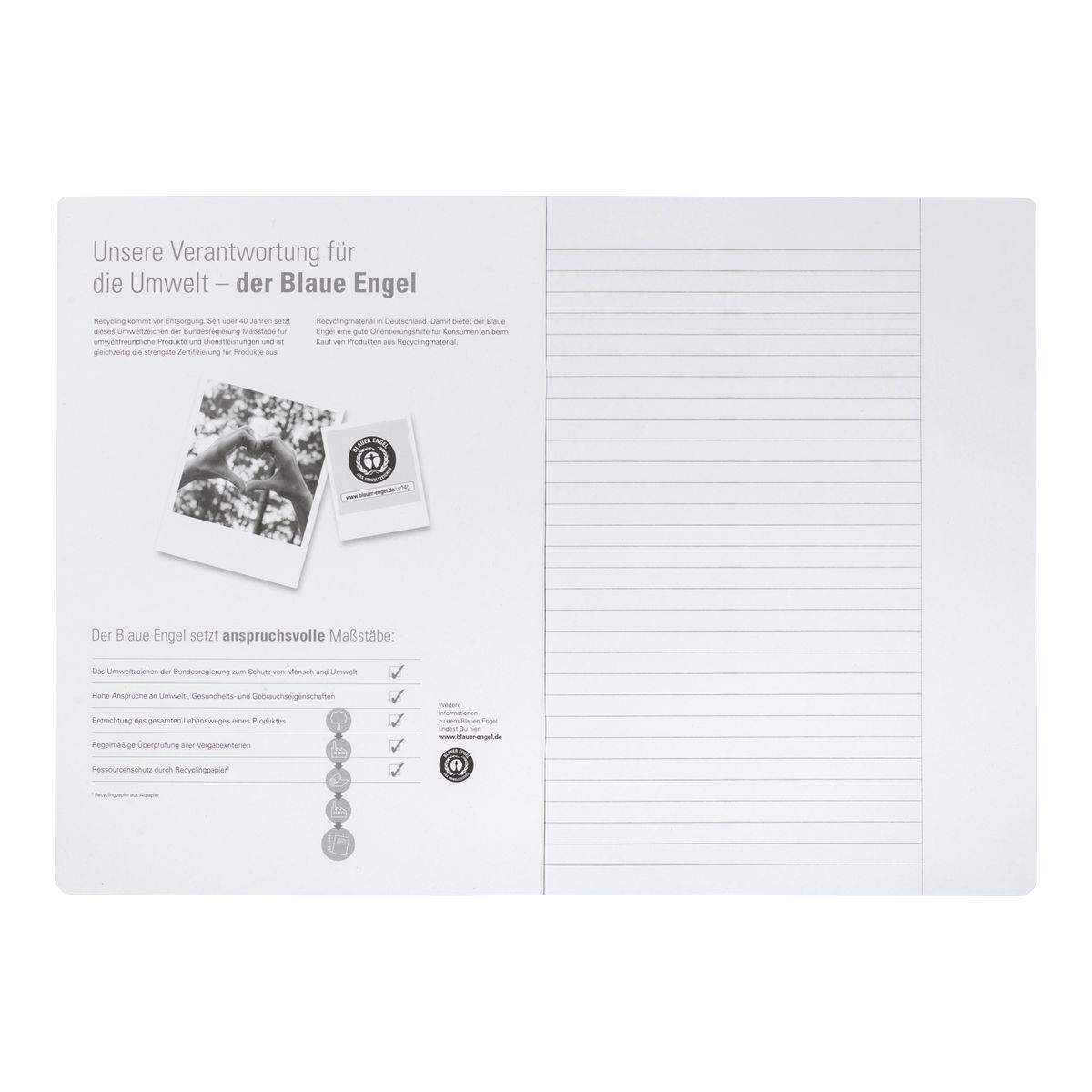 Oxford Recycling Schulheft A4, 16 Blatt, Lineatur 25 (liniert, weißer Rand rechts), 90 g/m²