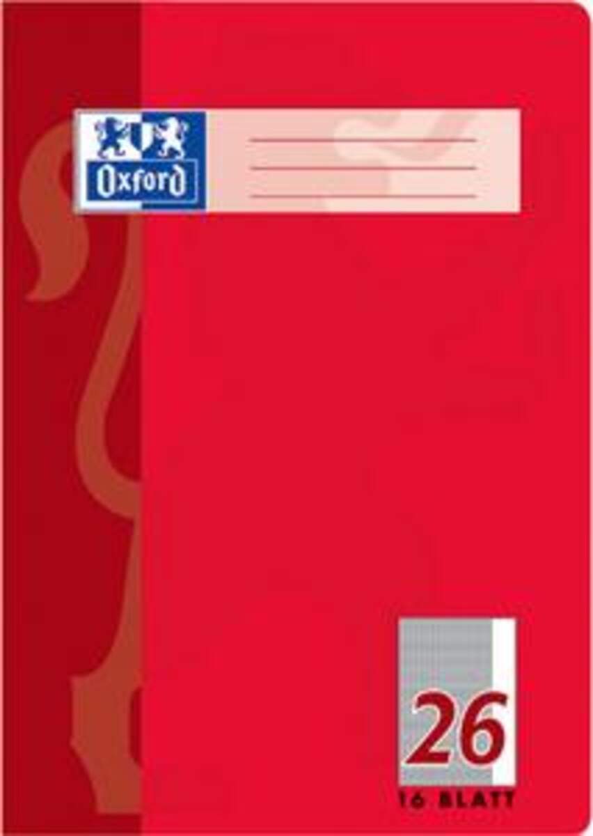 Oxford Schulheft A4, kariert, Lineatur 26, 16 Blatt